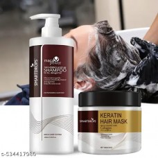 Keratin Maca Essence Hair Shampoo and Hair Mask | Hair Mask Cream | For All Hair Types - (Combo)