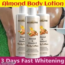 Almond & Vitamin -E Body Lotion Skin Whitening Body Lotion for Dry Skin Protection with Almond Oil & Vitamin E. 100ML(Pack of 3)