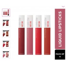 Maybelline New York Superstay Matte Ink Liquid Lipstick - Pack of 4