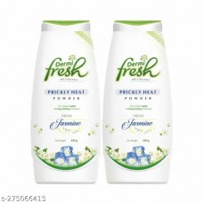 Dermifresh Prickly Heat Talcum Powder Jasmine Fragrance Pack of 2 (150gm) - for Amazing Cooling, Refreshment and Helps to Instant Relief from Sweating & Long-Lasting Freshness