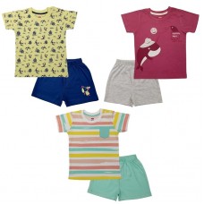 LuvLap Unisex Kid Cotton Printed Jhabla & Shorts Set