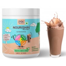 TRICK OR TREAT NOURISHify Nutrition Drink Powder (Chocolate) for 2-16 yrs Children, No Refined Sugar, Millets Nuts Herbs, Tasty Milk Mix 350g