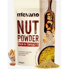 Mevano Nuts Powder for Kids, Rich in Omega-3, 100g | NO Added Sugar | Badam powder with Walnut, Cashew, Pista - Dry Fruits powder for Baby | 20% Protein, 17 Vitamins & Minerals